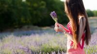 pic for Girl With Field Flowers 